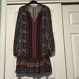 Lovestitch ❤️ Small Boho Dress EUC Navy, Orange, Tan